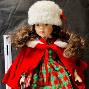 Vintage 1992 Christmas JC Penney Collectible Porcelain Doll